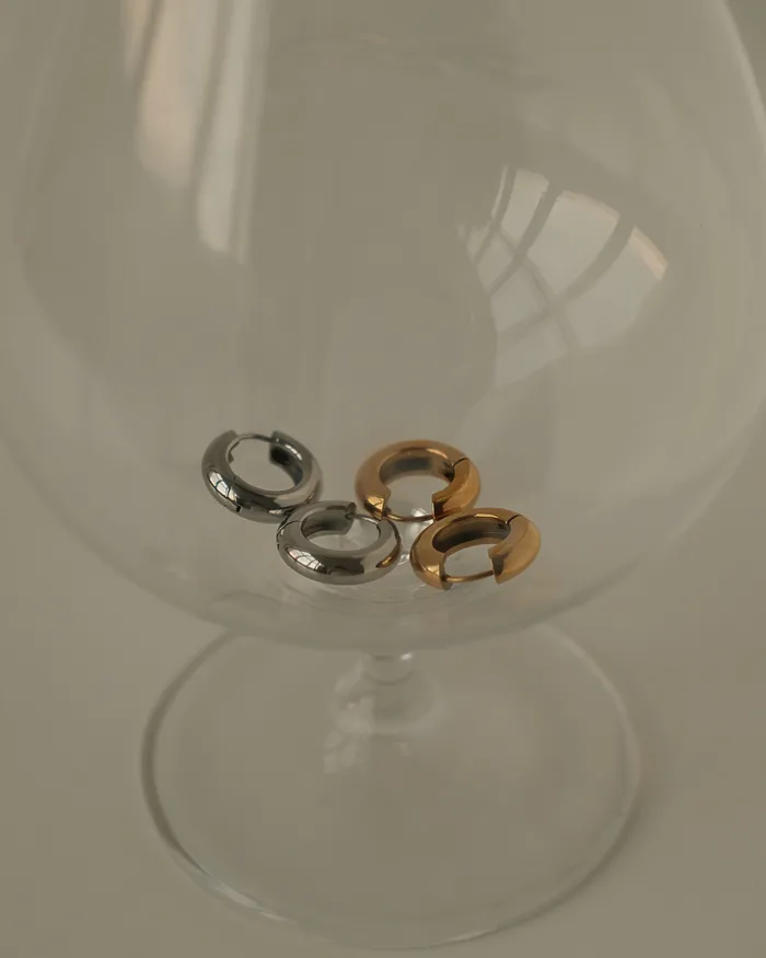MYJN Earrings Bold Huggie Hoop Earrings