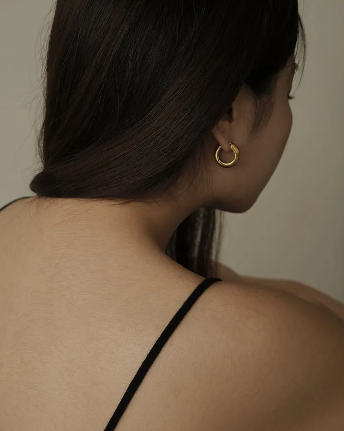 MYJN Earrings Bold Huggie Hoop Earrings
