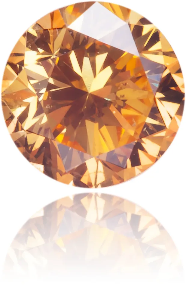 Natural Orange Diamond Round 024 ct Polished Langerman Diamonds Earrings