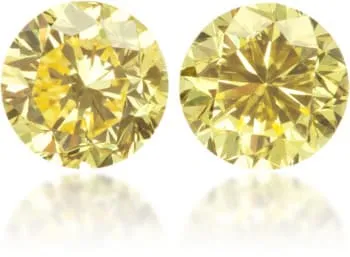 Natural Yellow Diamond Round 070 ct set Langerman Diamonds Earrings