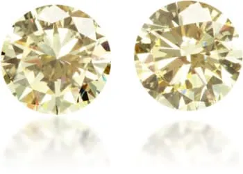Natural Yellow Diamond Round 084 ct set Langerman Diamonds Earrings