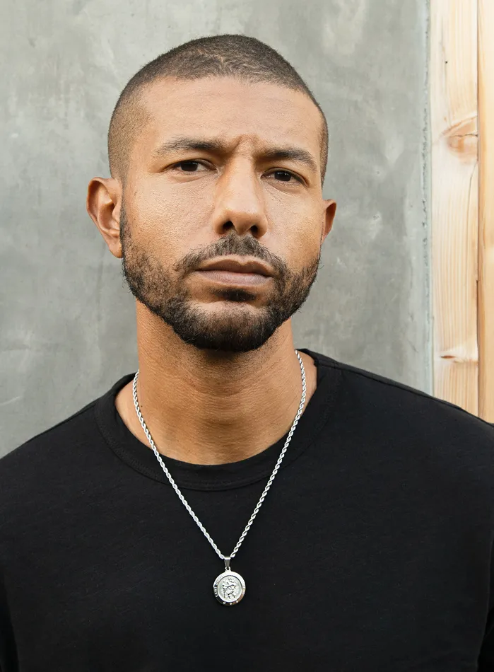 Necklace Set Silver Rope Chain and St Christopher Necklace WE ARE ALL SMITH Mens Jewelry Clothing Necklaces