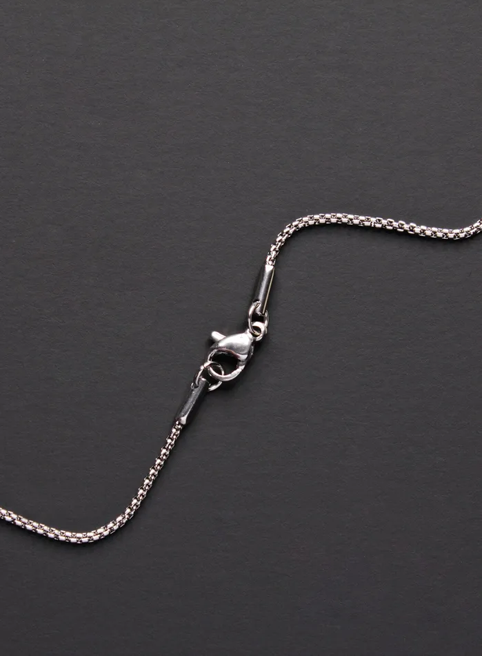 Necklace Set Silver Rope Chain and St Christopher Necklace WE ARE ALL SMITH Mens Jewelry Clothing Necklaces