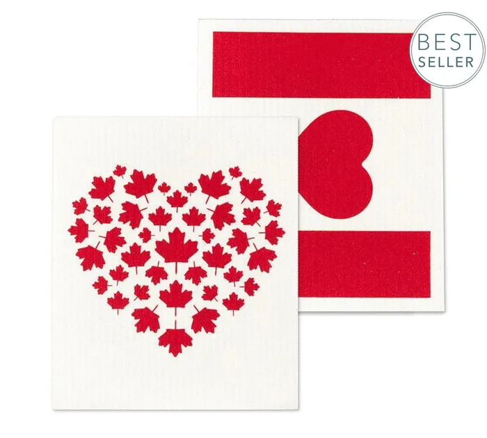 Necklaces Abbott Canada Flag Heart Dishcloths