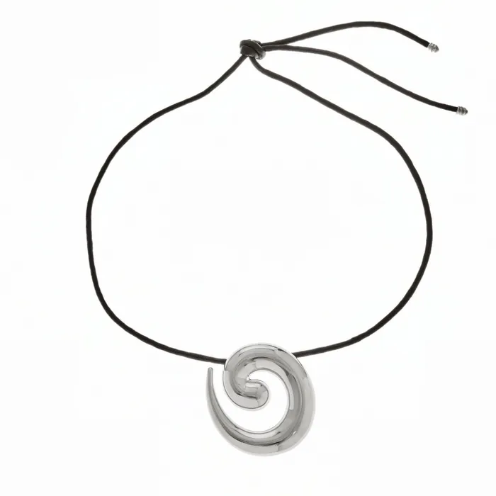 Necklaces BenAmun Silver Pendant with Black Cord Necklace