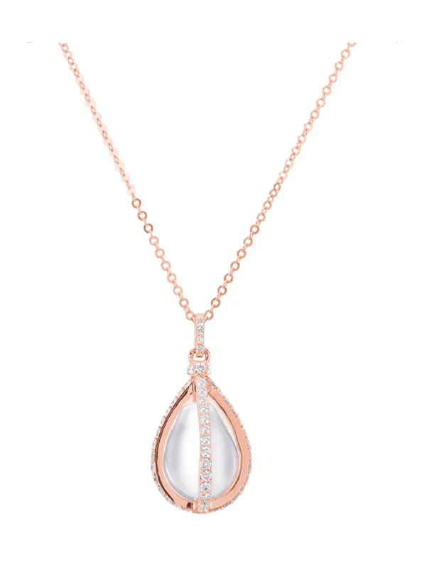Necklaces Carbon Hyde Pearl Cage Necklace