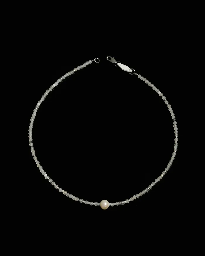 Necklaces CUN Masa White Agate Pearl Japanese Beaded Necklace