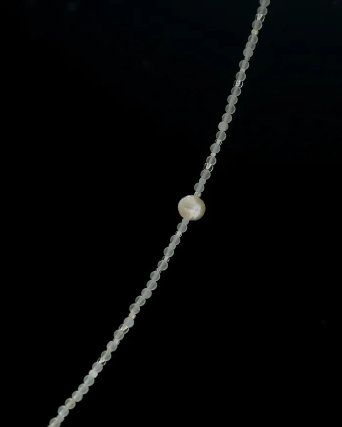 Necklaces CUN Masa White Agate Pearl Japanese Beaded Necklace