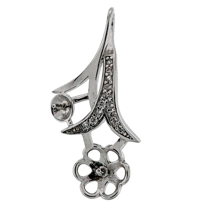 Necklaces DIY Mount Pendant 925 Sterling Silver Flowing Blossom Pendant MPST063 Necklaces DIY Mount Pendant 925 Sterling Silver Flowing Blossom Pendant MPST063