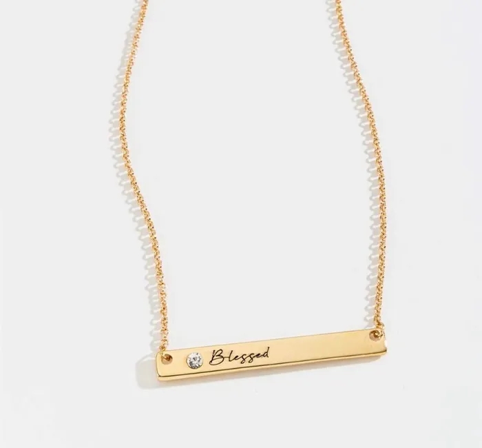 Necklaces Edenborough Limited Necklace Blessed Gold Bar