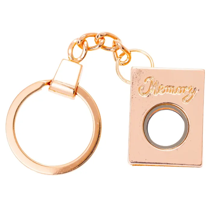 Necklaces Glass Locket Keychain Magnetic Rose Gold Memory Book JE0246
