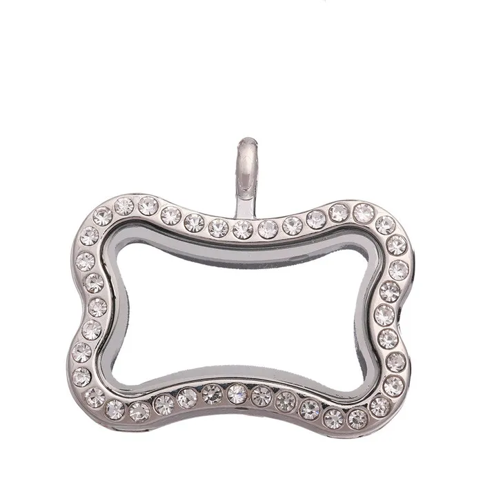 Necklaces JE0130 Glass Locket Pendant Magnetic Dog Bone