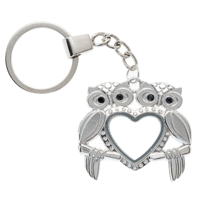 Necklaces JE0237 Glass Locket Keychain Magnetic Lovers Owl Heart