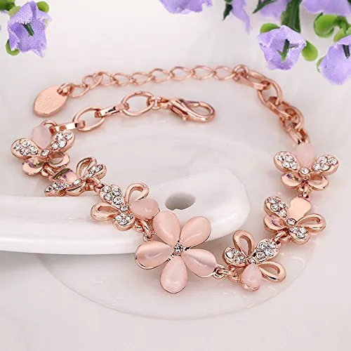 Necklaces Kairangi Kairangi Bracelet for Women and Girls Rose Gold Bracelet Rose Gold Plated Floral Shaped Opal Bracelets for Women Birthday Gift For girls and women Anniversary Gift for Wife Necklaces Kairangi Kairangi Bracelet for Women and Girls Rose Gold Bracelet Rose Gold Plated Floral Shaped Opal Bracelets for Women Birthday Gift For girls and women Anniversary Gift for Wife