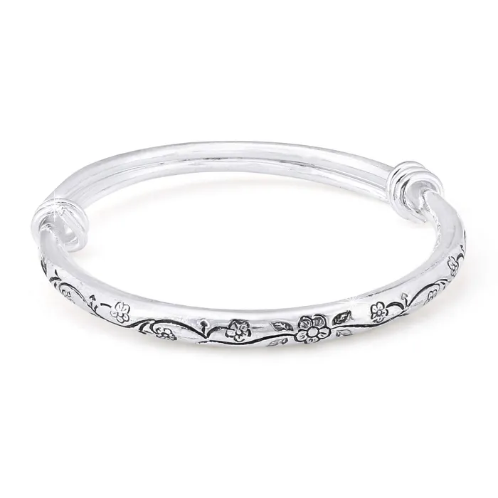 Necklaces Kairangi Kairangi Bracelet for Women and Girls Round Shape Silver Tone Hand Cuff Kadaa Bracelet Birthday Gift for Girls and Women Anniversary Gift for Wife
