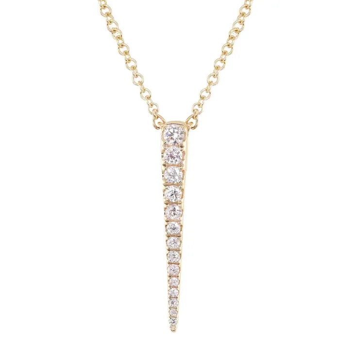 Necklaces Luna Skye 14kt Gold Single Diamond Spike Necklace