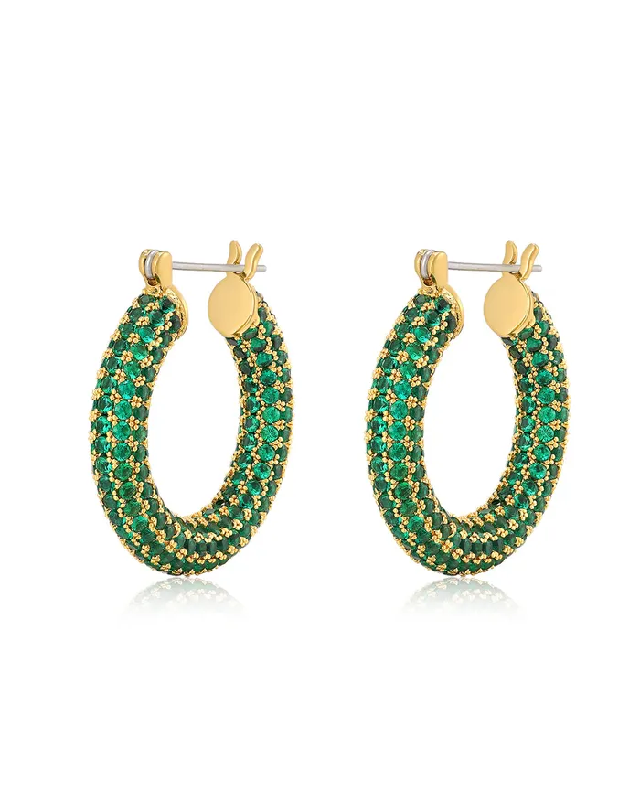Necklaces LUV AJ PAVE BABY AMALFI HOOPS Necklaces LUV AJ PAVE BABY AMALFI HOOPS