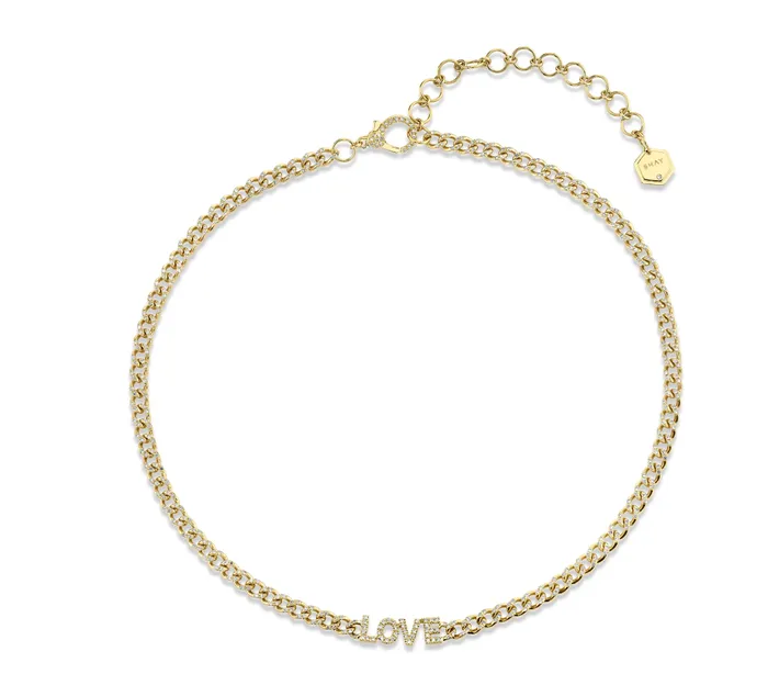 Necklaces Shay Fine Jewelry MINI ME DIAMOND PAVE LOVE BABY LINK NECKLACE