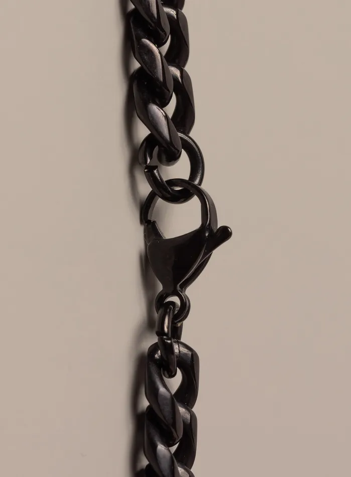 Necklaces WE ARE ALL SMITH Mens Jewelry Clothing 9mm Black Miami Cuban chain in black coated 316L Stainless Steel