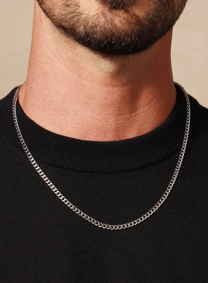 Necklaces WE ARE ALL SMITH Mens Jewelry Clothing Waterproof Cuban Chain 4mm