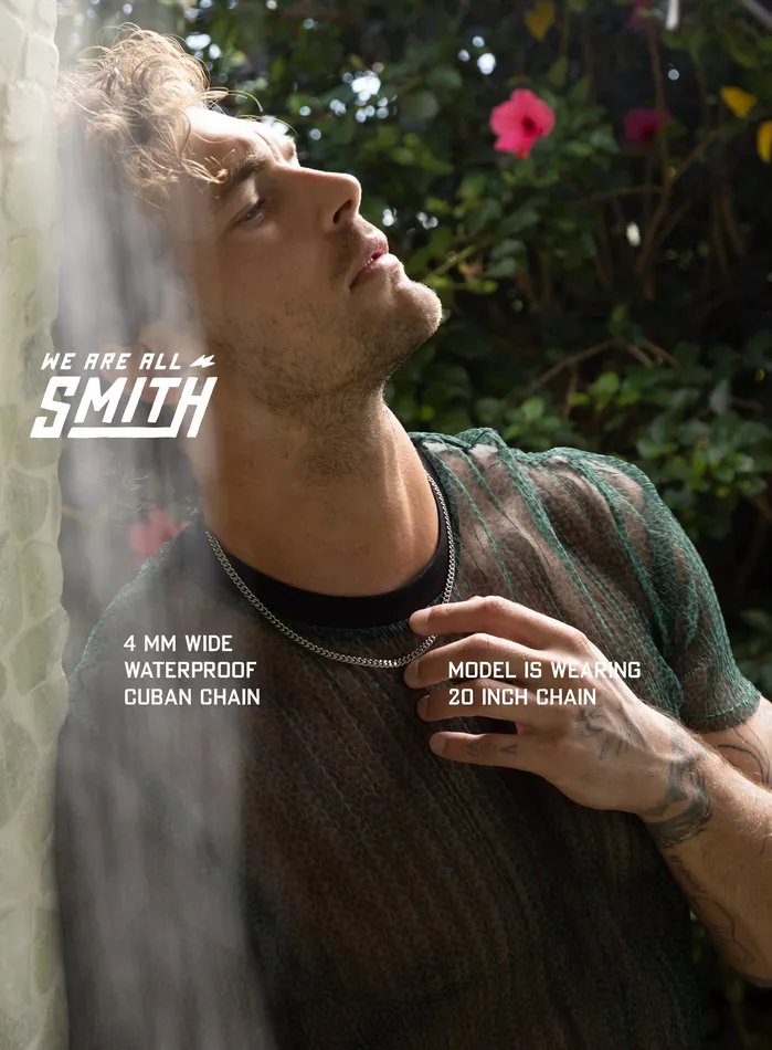 Necklaces WE ARE ALL SMITH Mens Jewelry Clothing Waterproof Cuban Chain 4mm