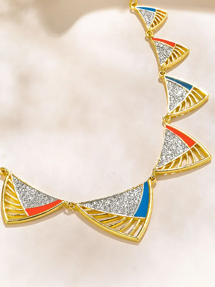 Necklaces Yellow Chimes Choker Necklace For Women Fashion Golden White Stone Necklace For Girls Glam Chains Gold Plated Neck Chain For Women Birthday Gift for Girls Anniversary Gift for Wife Yellow Chimes