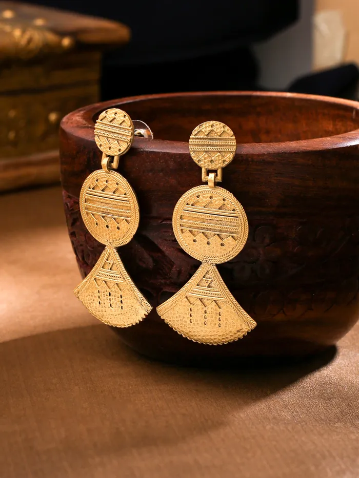 Necklaces Yellow Chimes Drop Earrings for Women Gold Plated Stylish Elegant Perfect for Gifting 7cm x 3cm