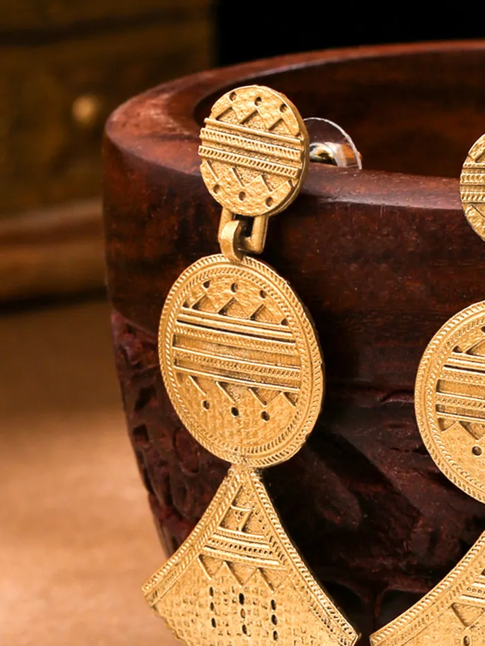 Necklaces Yellow Chimes Drop Earrings for Women Gold Plated Stylish Elegant Perfect for Gifting 7cm x 3cm