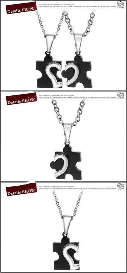 Necklaces Yellow Chimes Lovers Heart Joining Two Piece Couple Pendant Pair for Girls and Boys by YELLOW CHIMES