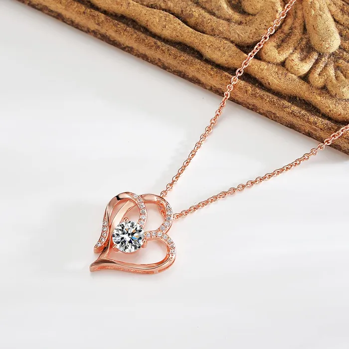 Necklaces Yellow Chimes Pendant for Women and Girls Heart Pendant for Women Valentines Special Rose Gold Plated Heart Pendant Chain Birthday Gift for girls and women Anniversary Gift for Wife Yellow Chimes