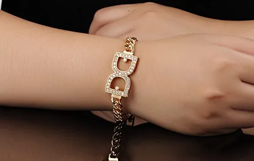 Necklaces Yellow Chimes Yellow Chimes Dancing Diva Designer Golden Crystal Bracelet for Women and Girls 