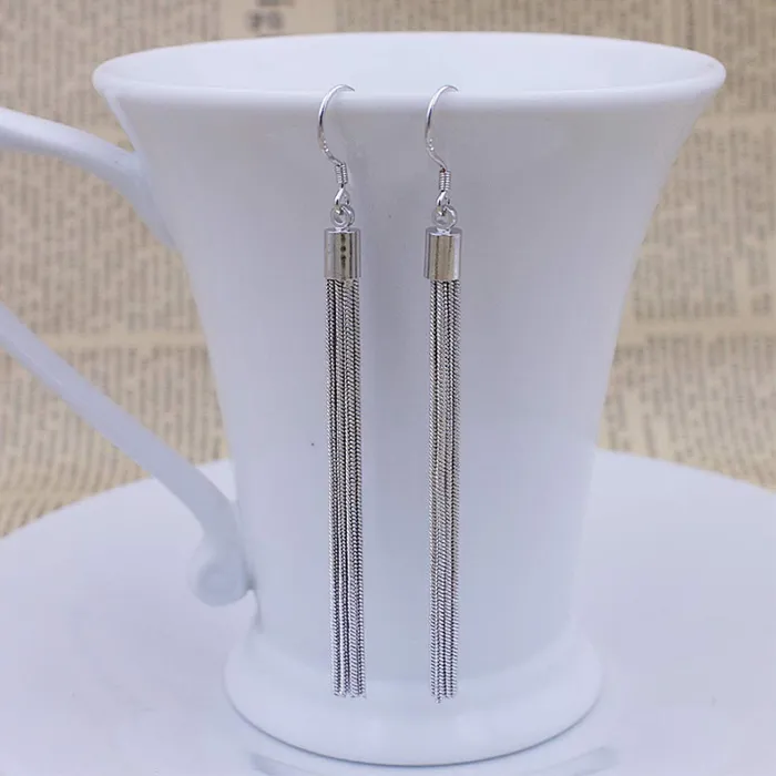 Necklaces Yellow Chimes Yellow Chimes Danglers Earrings for Women Silver Earrings for Girls Fashion Women Earrings Long Chain Dangler Earrings Birthday Gift For Girls Anniversary Gift for Wife