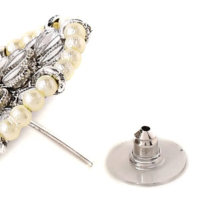 Necklaces Yellow Chimes Yellow Chimes Earrings For Women Silver Toned and Silver Oxidized Floral Designed Mirror Studded Jhumka Earrings For Women and Girls