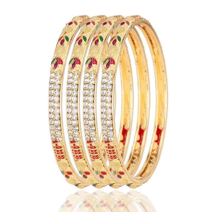 Necklaces Yellow Chimes Yellow Chimes Ethnic Design Set of 4 PCs One Gram Gold Crystal Studded Handcrafted Meenakari Traditional Bangle Set for Women Girls 28 Necklaces Yellow Chimes Yellow Chimes Ethnic Design Set of 4 PCs One Gram Gold Crystal Studded Handcrafted Meenakari Traditional Bangle Set for Women Girls 28