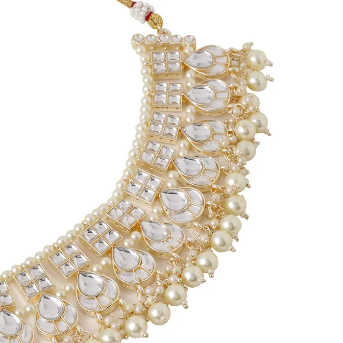 Necklaces Yellow Chimes Yellow Chimes Jewellery Set for Women and Girls Traditional Kundan Necklace Set Gold Plated Kundan Choker Necklace Set Birthday Gift for girls and women Anniversary Gift for Wife