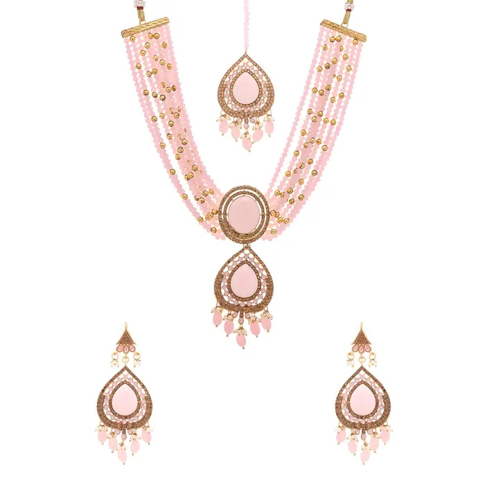 Necklaces Yellow Chimes Yellow Chimes Jewellery Set For Women Multilayered Pink Beads Necklace Set Traditional Gold Plated Ethnic Beads Birthday Gift for Girls Women Anniversary Gift for Wife Necklaces Yellow Chimes Yellow Chimes Jewellery Set For Women Multilayered Pink Beads Necklace Set Traditional Gold Plated Ethnic Beads Birthday Gift for Girls Women Anniversary Gift for Wife
