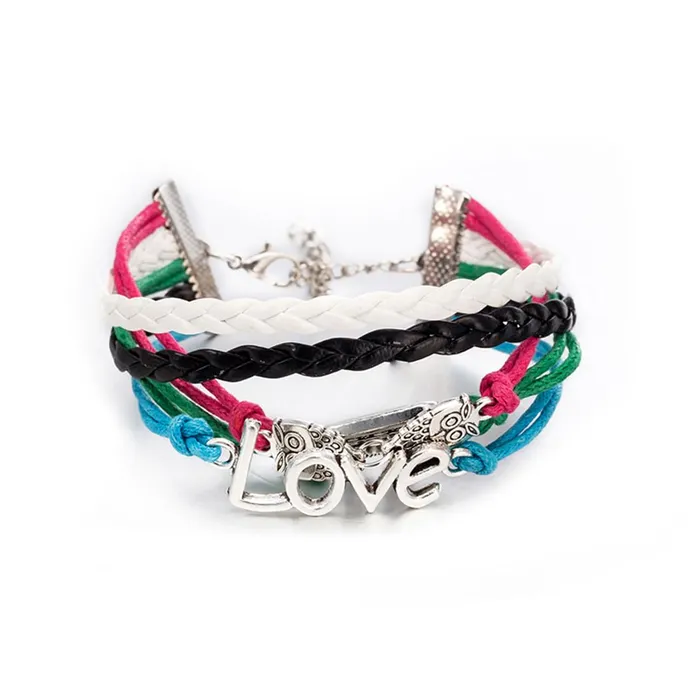 Necklaces Yellow Chimes Yellow Chimes Love Designed Leather Wrap Bracelets for Girls and Women Necklaces Yellow Chimes Yellow Chimes Love Designed Leather Wrap Bracelets for Girls and Women