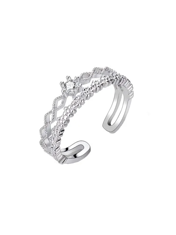 Necklaces Yellow Chimes Yellow Chimes Rings for Women and Girls Silver Ring Adjustable Crystal Rings Silver Toned Finger Ring for Women Birthday Gift For girls and women Anniversary Gift for Wife