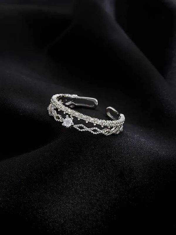 Necklaces Yellow Chimes Yellow Chimes Rings for Women and Girls Silver Ring Adjustable Crystal Rings Silver Toned Finger Ring for Women Birthday Gift For girls and women Anniversary Gift for Wife