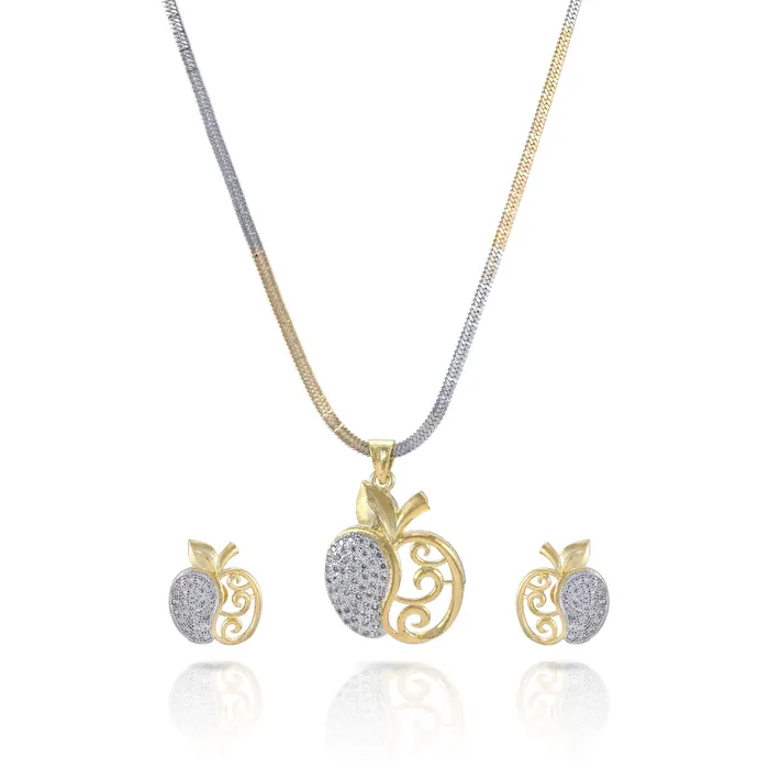 Necklaces Yellow Chimes Yellow Chimes Sparkling ADAmerican Diamond Latest Fashion Tear Drop Shaped Dual Tone Jewellery Pendant Set with Earrings For Women Girls Necklaces Yellow Chimes Yellow Chimes Sparkling ADAmerican Diamond Latest Fashion Tear Drop Shaped Dual Tone Jewellery Pendant Set with Earrings For Women Girls