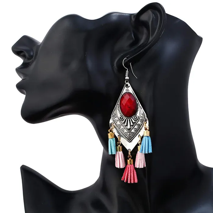 Necklaces Yellow Chimes Yellow Chimes Tribal Fashion Bohemian Alloy Tassel Earring for Women and Girls