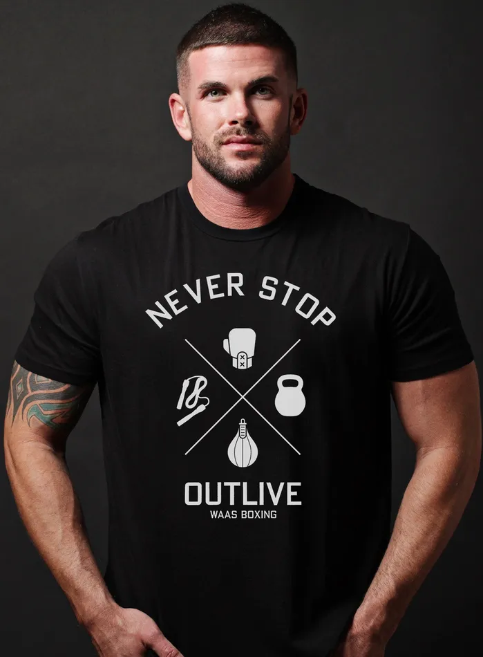 Never Stop Outlive Short sleeve tshirt WE ARE ALL SMITH Necklaces