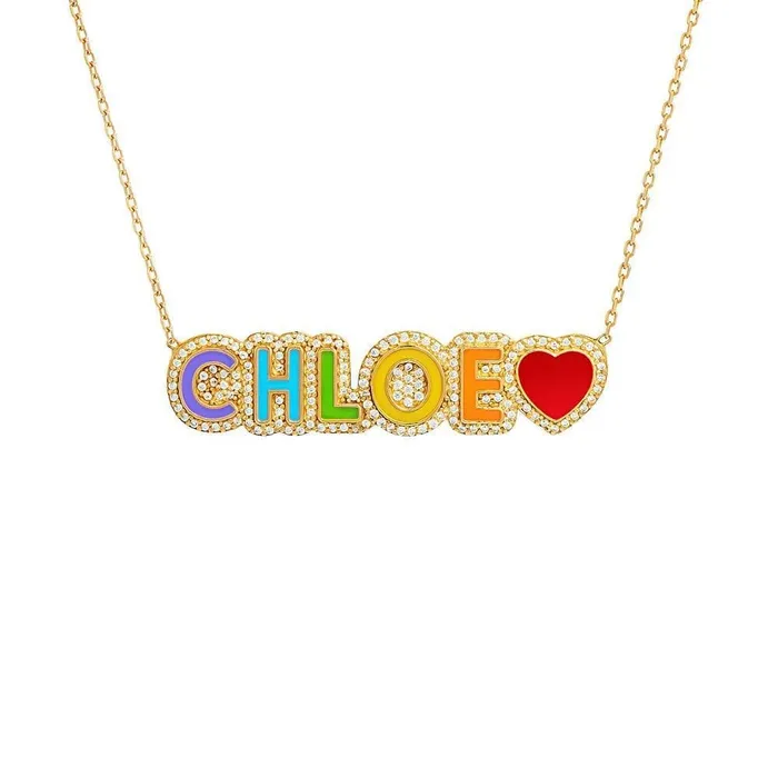 Rainbow Letter Necklace Pendant Get Signatured Necklaces