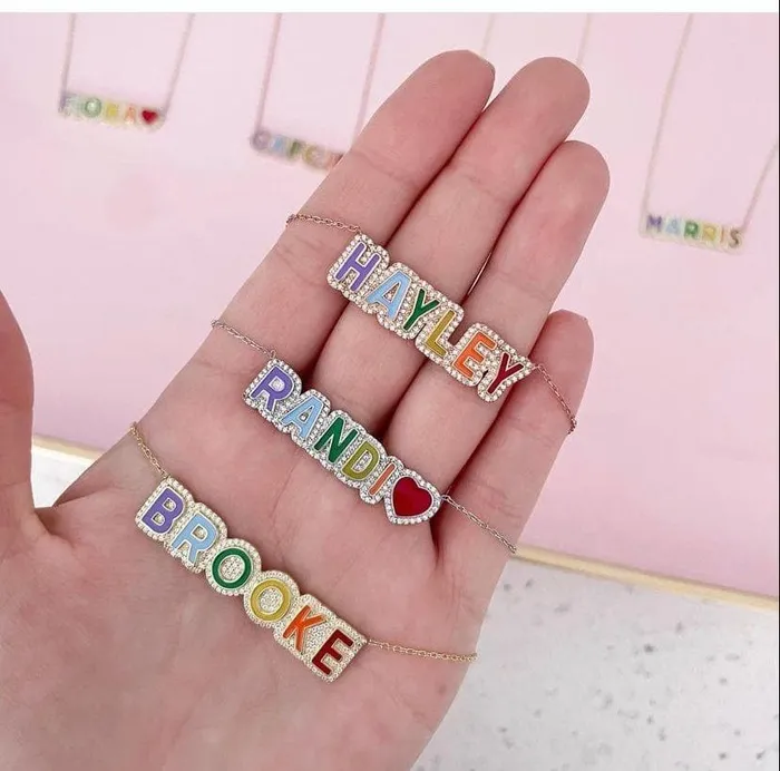 Rainbow Letter Necklace Pendant Get Signatured Necklaces Rainbow Letter Necklace Pendant Get Signatured Necklaces