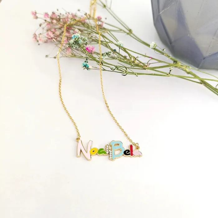 Rainbow Letter Necklace Pendant Get Signatured Necklaces Rainbow Letter Necklace Pendant Get Signatured Necklaces