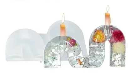 Resin Art Hub Earrings Candle Holder Silicone Mold Zig Zag Shaped