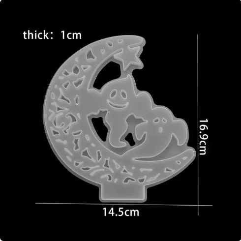 Resin Art Hub Moon Ghost Silicone Mold for Resin Art Necklaces
