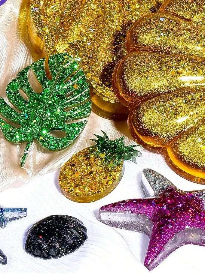 Resin Art Hub Necklaces 32 Pots of Holographic Glitter for Art 3 variants