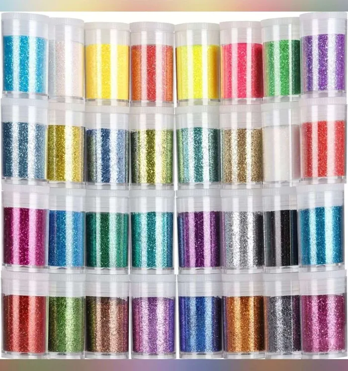 Resin Art Hub Necklaces 32 Pots of Holographic Glitter for Art 3 variants