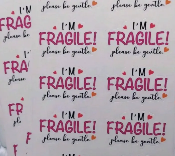 RESIN ART HUB Necklaces Im Fragile Stickers for Ecom Packs